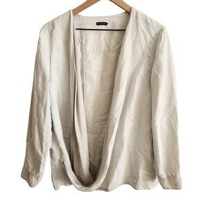 Stella Carakasi Natural Lux Hemp Blend Asymmetrical Wrap Cardigan Sz. M  - L